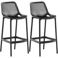 CLP Barhocker 2er Set Garten wetterfest Air, Gartenstühle mit Lehne, Tresenstühle wetterfest UV-beständig aus Kunststoff, bis 160 kg