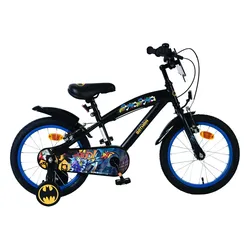 Volare Kinderfahrrad Batman für Jungen 16 Zoll Kinderrad in Schwarz, 2 Handbremsen