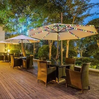 Uplift Essentials 104 LED Patio Umbrella Lights With Remote Control And 8 Modes multicolor