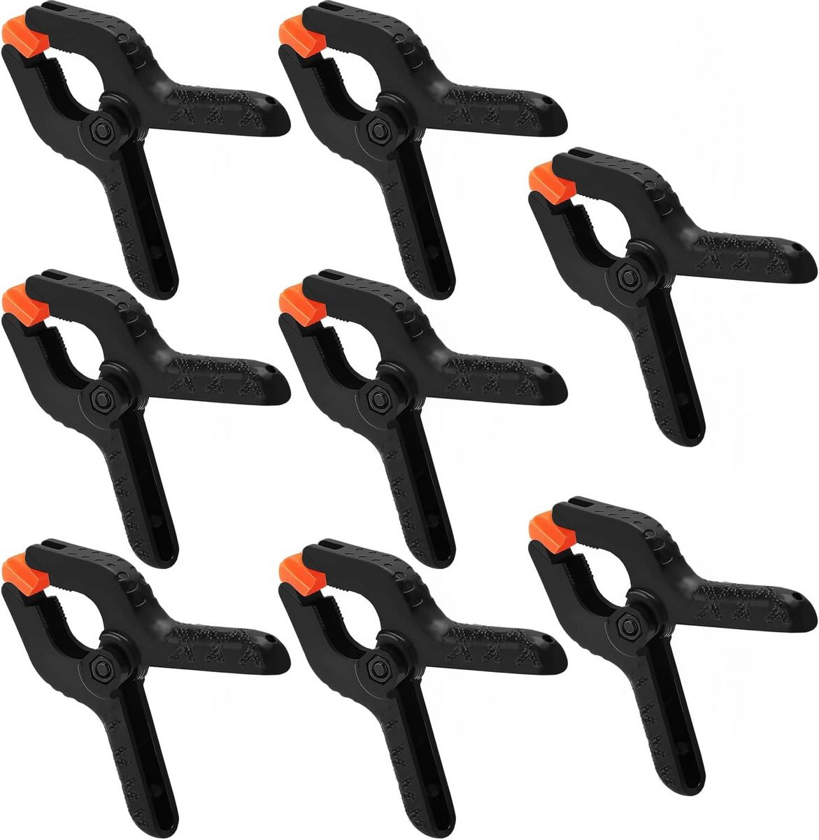 Set van 8 zwarte veerklemmen van versterkt nylon voor hobbyprojecten, 2 inch
