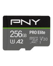 PNY Micro SD Card PRO Elite 256 GB XC Class 10 UHS-I U3 A2 V30+ adapter 256 GB (P-SDU256V32100PRO-GE)