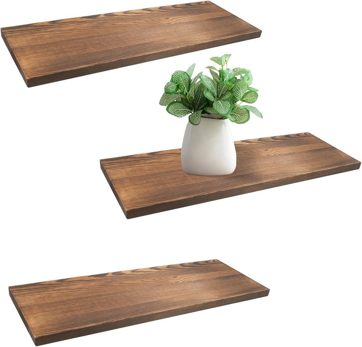 Rustiek houten wandrek Bruin - Zwevende plank voor decoratie - 43 x 15 cm