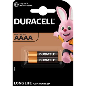 Duracell Batterien Alkaline, 1,5V, 10 Jahre lagerfähig, AAAA / Mini / LR61, 2 Stück