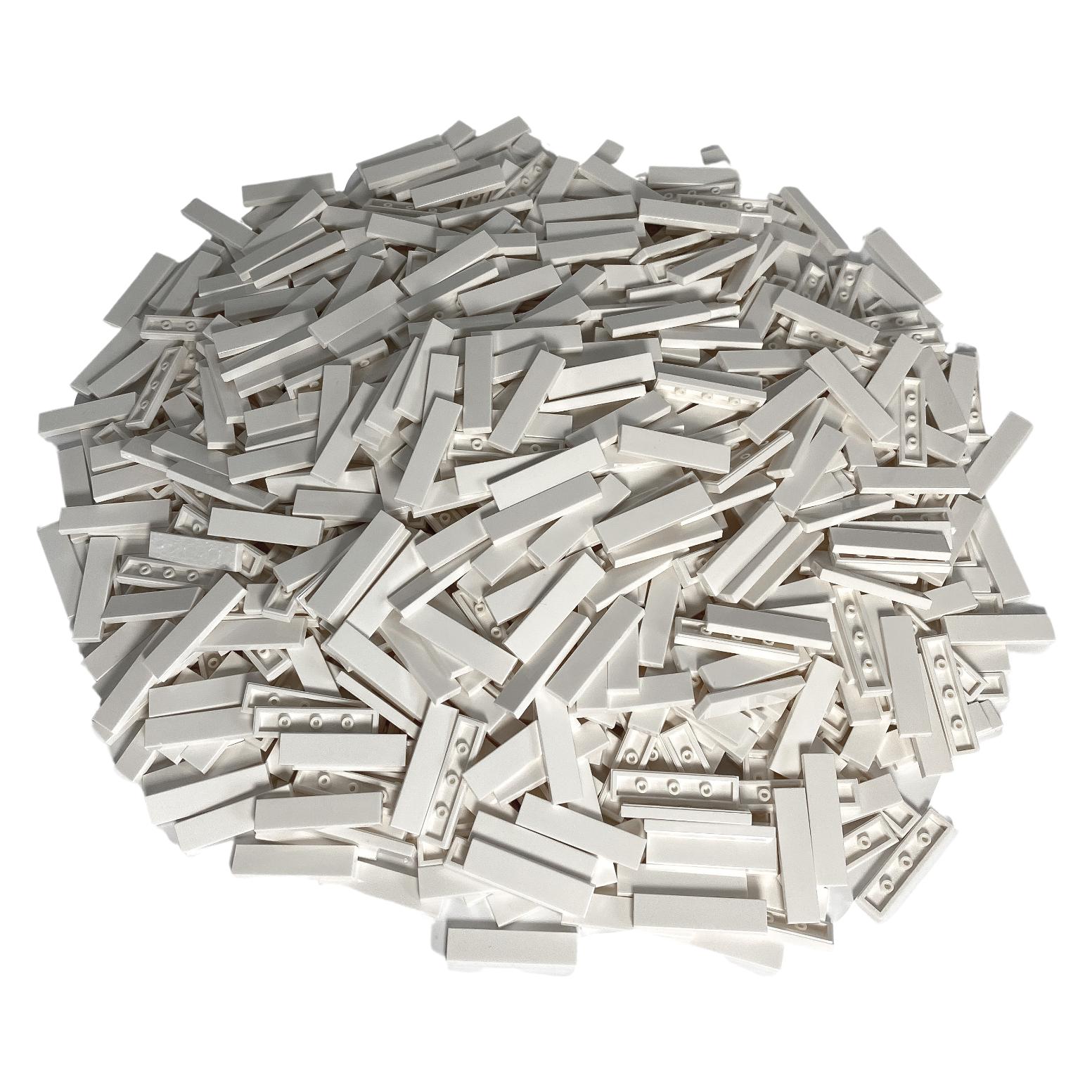 LEGO 1x4 Fliesen Weiss - 1000 Stück - White tile 2431 (2431, LEGO Zubehör) (2431)