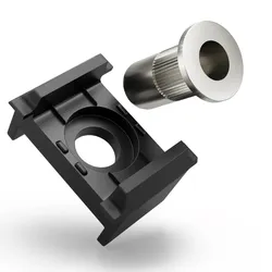 Qualinos 10x Anthrazit 7016 Ersatzteil-Set für Doppelstabmatten Klemmbock 40mm und V2A Nietmutter ohne Schraube