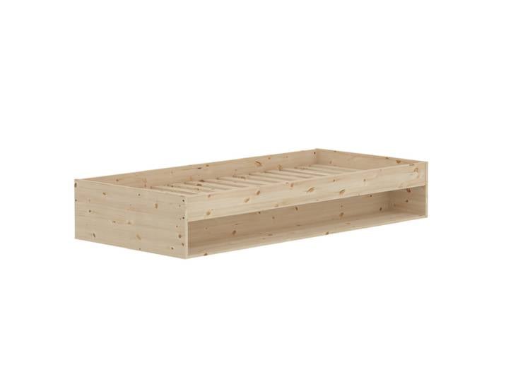 Bett GROW mit Regal 90 x 200 cm braun