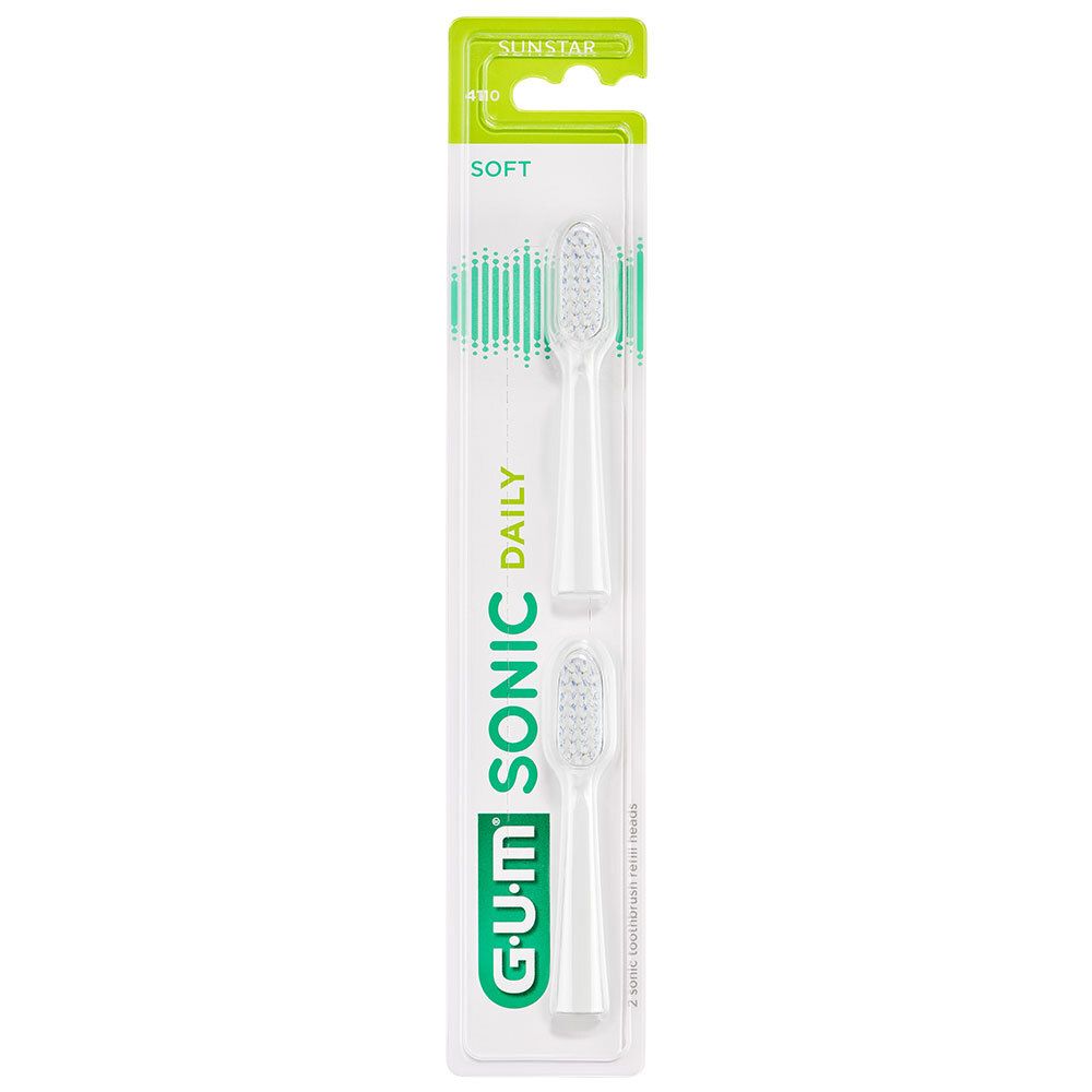 GUM Sonic Daily Ersatzbürstenköpfe weiß 2 St Zahnbürste