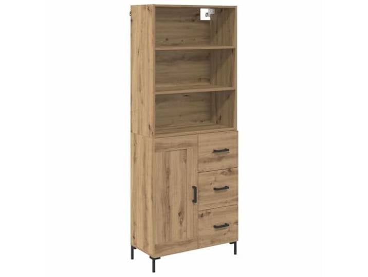 HGFDVCMR Highboard Artisan-Eiche 69,5x34x180 cm Kommode Schrank Vielseitiger Schrank mit 3 Schubladen und Tür für Wohnzimmer und Esszimmer. Bringt Ordnung und Struktur in Ihr Zuhause.