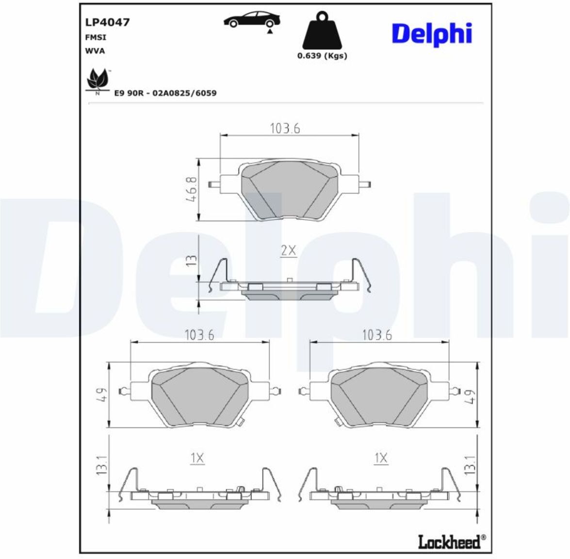 Bremsbelagsatz DELPHI LP4047
