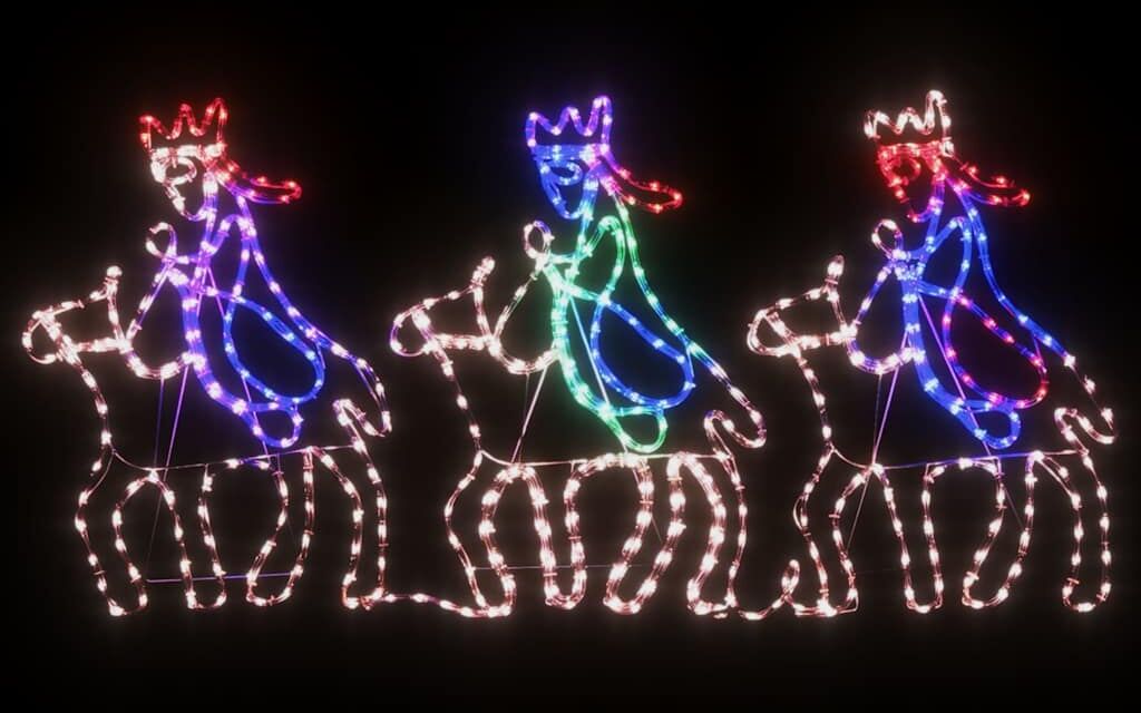 vidaXL Figurine de Noël de trois mages avec 504 LED 70x50 cm