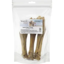 Wild & Fein Lammhaxn - 3 Stück - natürlicher Kausnack für Hunde