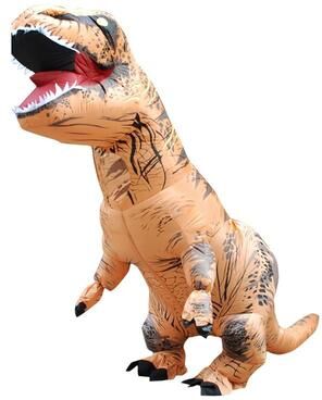 Inspired Deals Adult Inflatable Dinosaur Costume T Rex Halloween Costume With Fan For Parties And Cosplay brown