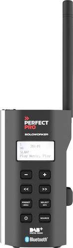PerfectPro SOLOWORKER Baustellenradio DAB+, UKW AUX, Bluetooth, DAB+, UKW stoßfest Schwarz