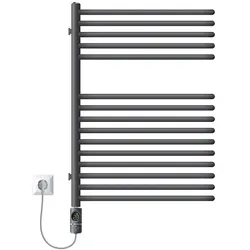 Elektrischer Badheizkörper mit Heizstab 300W Raumteiler U-Form 500x800 mm Anthrazit LuxeBath