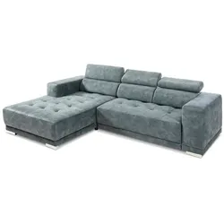 SOMETA Ecksofa Cocoon Samt Stoff Ice Blue