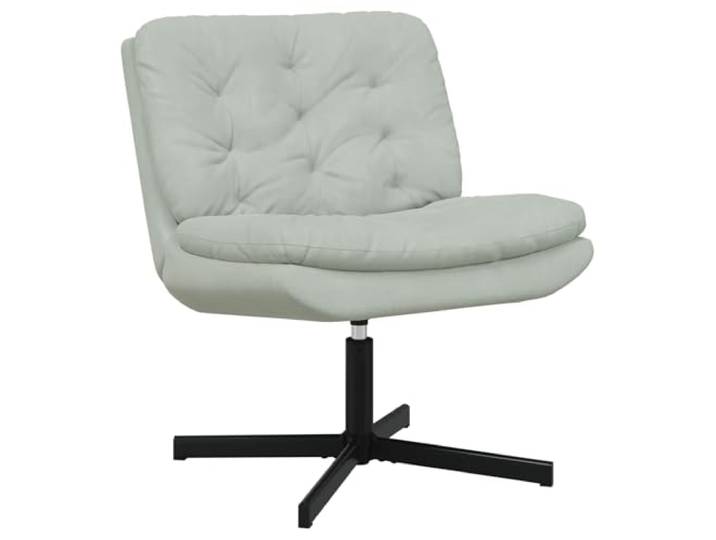 KGTKGTYER Drehstuhl, Samt Sessel, 360 drehbarer Relaxstuhl, Hellgrau Ergonomische Rückenlehne, Metallgestell, Für Home-Office & Wohnzimmer