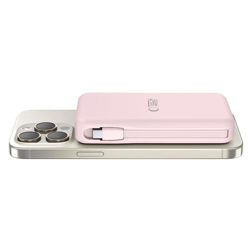 Tech-Protect Powerbank PB31 LifeMag MagSafe 10000 mAh - rosa (10000 mAh, 15 W) (5906302362790)