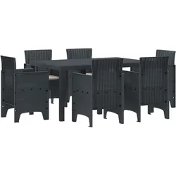 vidaXL Garten Essset 7 pcs Anthrazit PE-Rattan