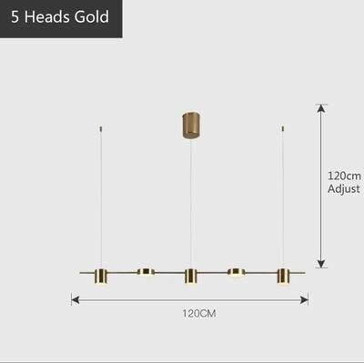 Uplift Essentials Luxury Golden Modern Hanging Chandelier 5 Heads Gold warm White