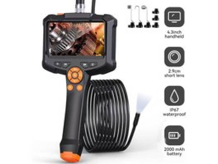Industriële endoscoopcamera 4,3 enkele dubbele lens HD 1080P auto-inspectie Borescope IP67 waterdichte rioolcamera met LED