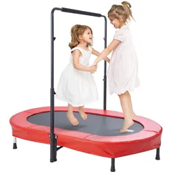 VEVOR Kindertrampolin Indoor / Outdoor-Trampolin faltbares Mini Trampolin mit Griff, Rebounder-Trampolin Gartentrampolin für Kleinkinder, Geburtstagsgeschenk für Kinder ab 3 Jahren für Spaß, rot