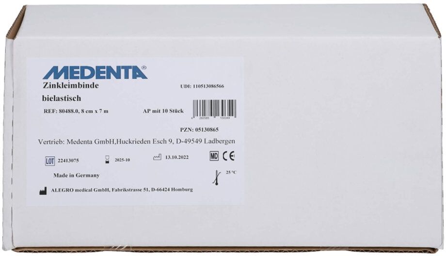 Zinkleimbinde 8 cmx7 m 10stk