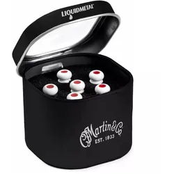 Martin Liquidmetal Bridge Pin Set Bone/Red Dot - Stegstecker