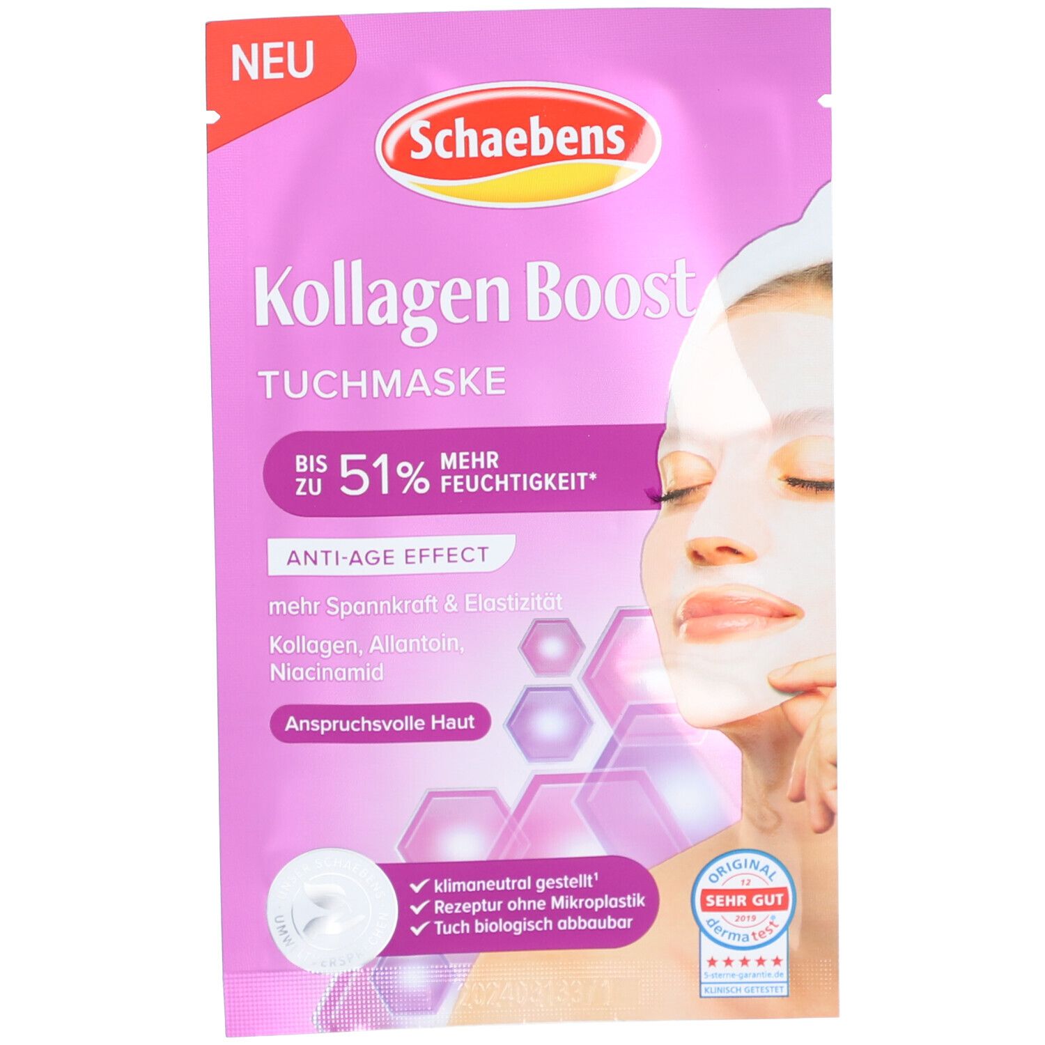 Schaebens Kollagen Boost Tuchmaske 1 St Gesichtsmaske