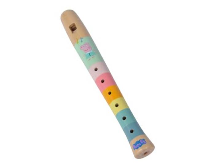 Eichhorn - Peppa Pig Bunte Holzflöte 20 cm lang, fördert die auditive Wahrnehmung der Kinder, erzeugt harmonische Töne, aus Schimaholz, ab 3 Jahren
