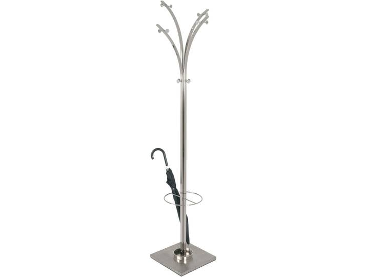 Garderobenständer HAKU Kleiderständer, Standgarderobe , silber, B:45cm H:187cm T:45cm, Garderobenständer, Garderobenständer, quadratisch - aus Metall Silber - B/T/H 45/45/187 cm