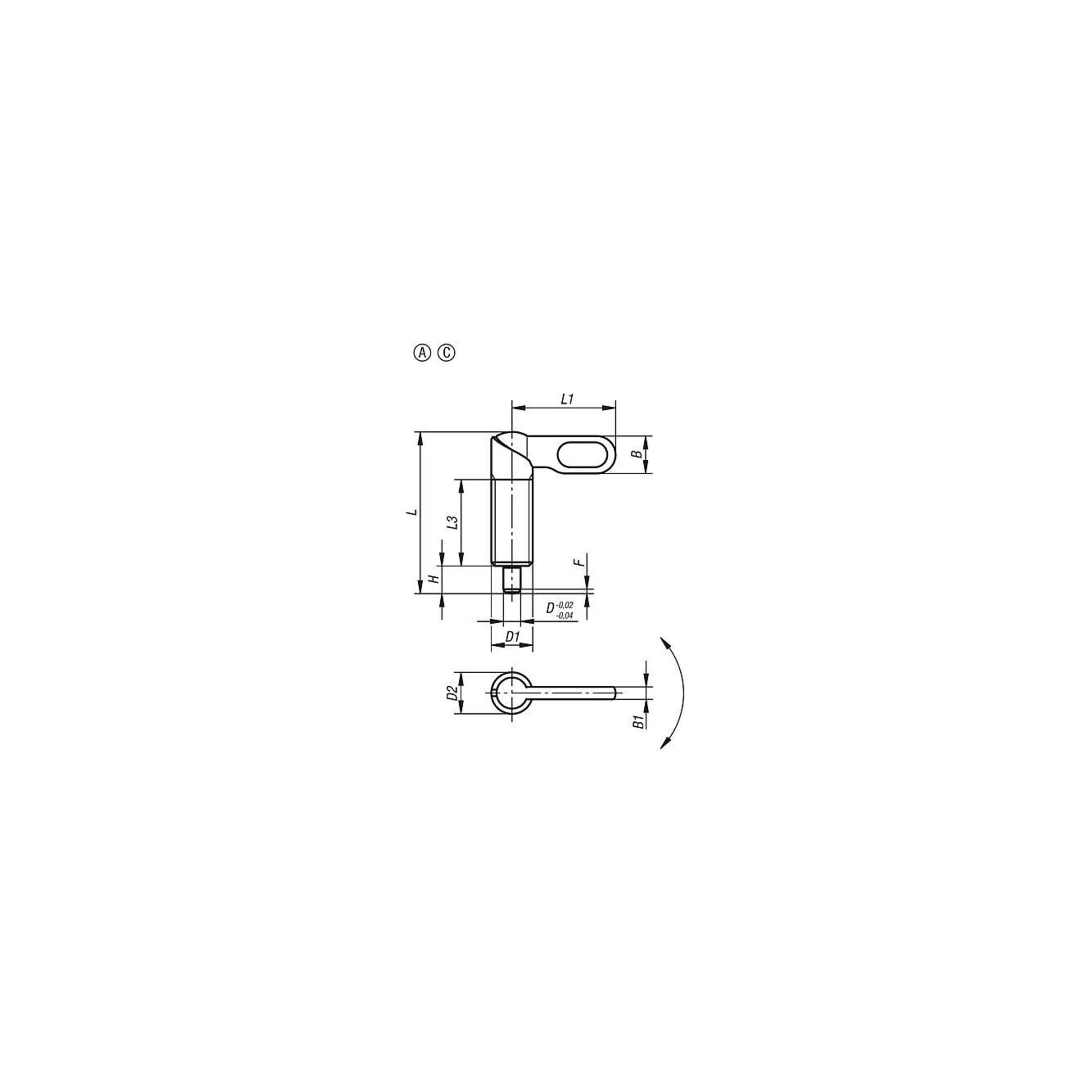 KIPP Sperr-Riegel Stahl 5.8 Form A M16x60,4 mm Kipp (K0348.041016)
