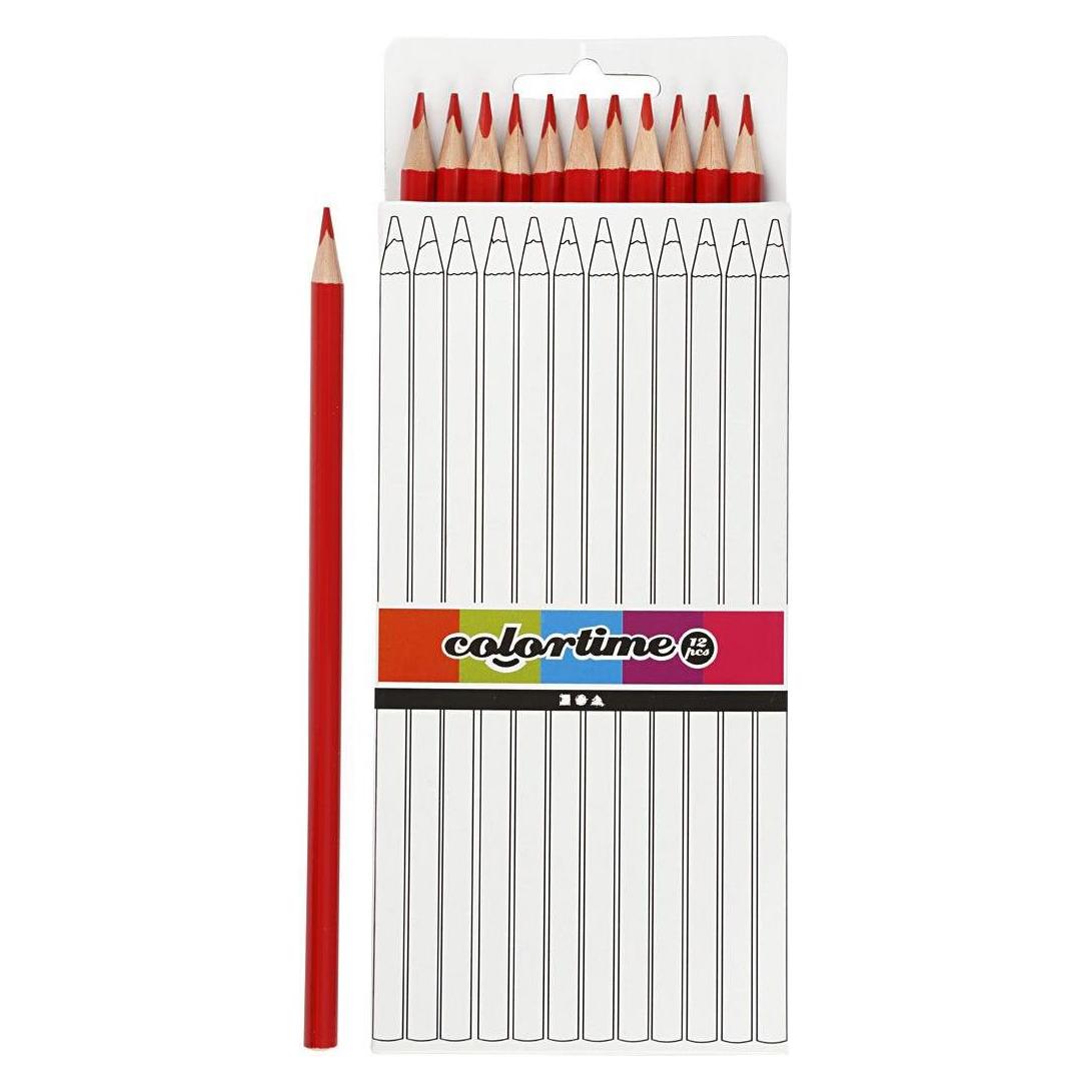 Creativ Company Driehoekige kleurpotloden - Rood, 12st. (12x) (5712854057424)