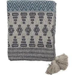 Bloomingville Decke 130 x 160 cm blau-grau