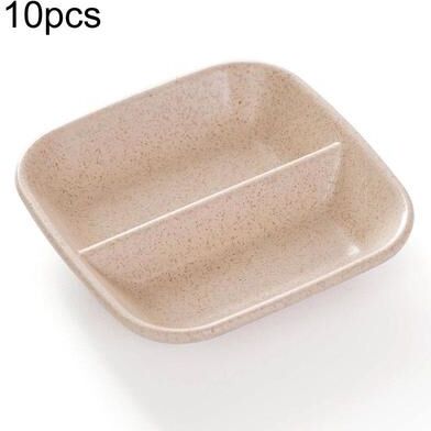 Everyday Crate Premium 10 Piece Wheat Straw Kitchen Sauce & Seasoning Dish Set wheat Color