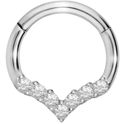 Titan Segmentring Clicker SPITZ + EINGEFASSTE KRISTALLE