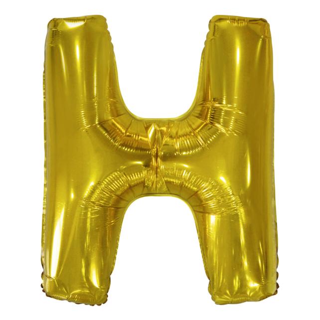 Riethmüller Grosser Buchstabe H Gold Folienballon N34 verpackt (5x) (9909583)