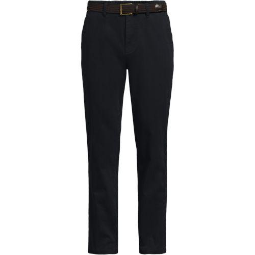 Straight Fit Chinos mit Textur für Herren, Herren, size: regular, Schwarz, Baumwolle/Baumwoll-Mischung, by Lands' End