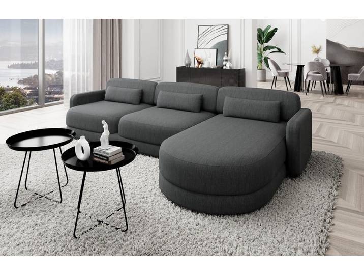 Ecksofa Valencia L-Form aus Stoff Kurz