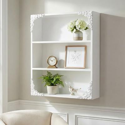 "American Art Decor Ornate Floral 3-Tier Decorative Vintage Wall Mounted Shelf - White - 19.87"" x 23.75"""