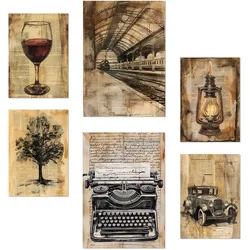 POSTER Set Mit 6 Stile Di Vita Dello Scrittore Vintage A3 & A4 Rahmenlos