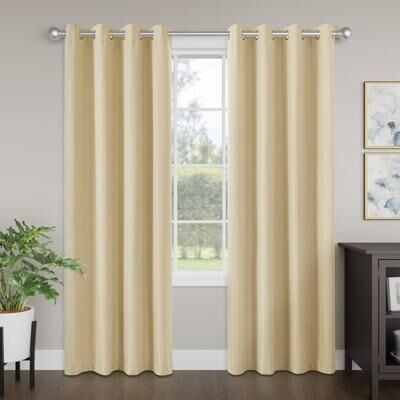 Awesome Home Blackout Brushed Textured Grommet Curtain Pair(2 Panels)