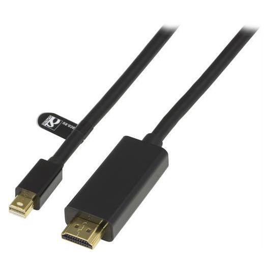 Deltaco DP-HDMI204 Videokabel-Adapter 2 m Mini DisplayPort HDMI Typ A (Standard) Schwarz (2 m) (DP-HDMI204)