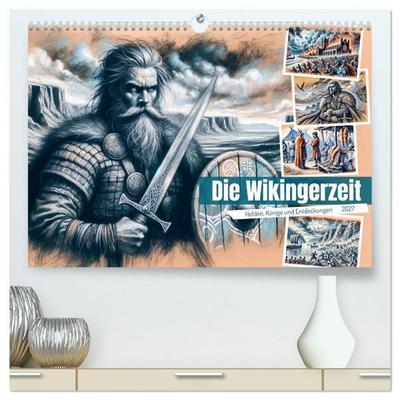 Die Wikingerzeit - Helden, Könige und Entdeckungen (hochwertiger Premium Wandkalender 2027 DIN A2 quer), Kunstdruck in Hochglanz