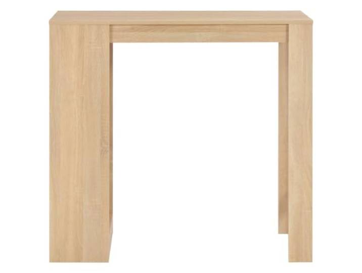 HBBMGYD Bartisch mit Regal, Eiche, 110 x 50 x 103 cm 3-lagige Aufbewahrung, technisches Holz, 2 stabile Beine, Seitenständer, Küche, Esszimmer, kleine Räume