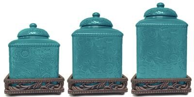 HiEnd Accents Savannah Canister & Base Set, 3PC