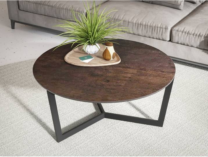Couchtisch TAMARA LAQUE 90 cm rostbraun