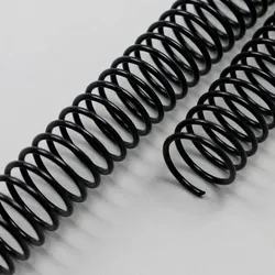 100 Spiralbinderücken, Plastikspiralen, DIN A4, 4:1 Teilung schwarz | 12 mm, PVC