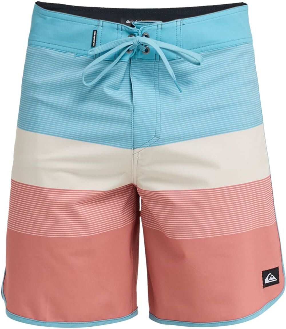 Boardshorts QUIKSILVER "Surfsilk Scallop 18", Herren, Gr. 38(XXL), Normalgrössen, bunt (desert sand, tijuana), Obermaterial: 88% Polyester, 12% Elasthan., Hosen Boardshorts desert sand, tijuana 38(XXL), Normalgrössen