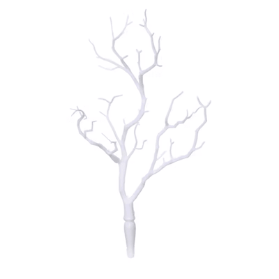Artificial Antler Branch Decor Plastic Twig Stems For DIY & Seasonal Home Styling white 1pc
