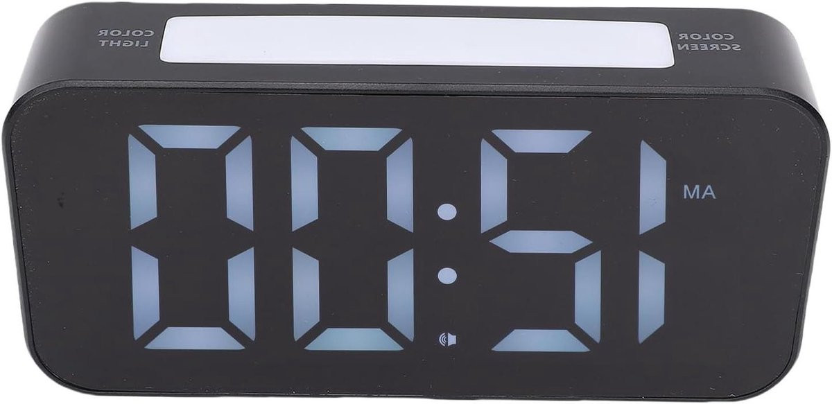 Digitale LED Trilwekker met 100dB Vibratiepad voor Zwaar Slapen - Zwart